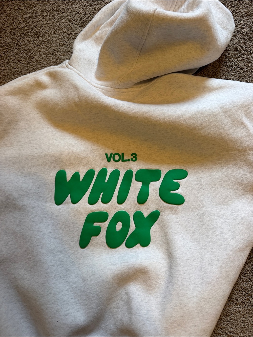 White Fox Boutique light grey Hoodie with Green Logo - Picture 2 of 2
